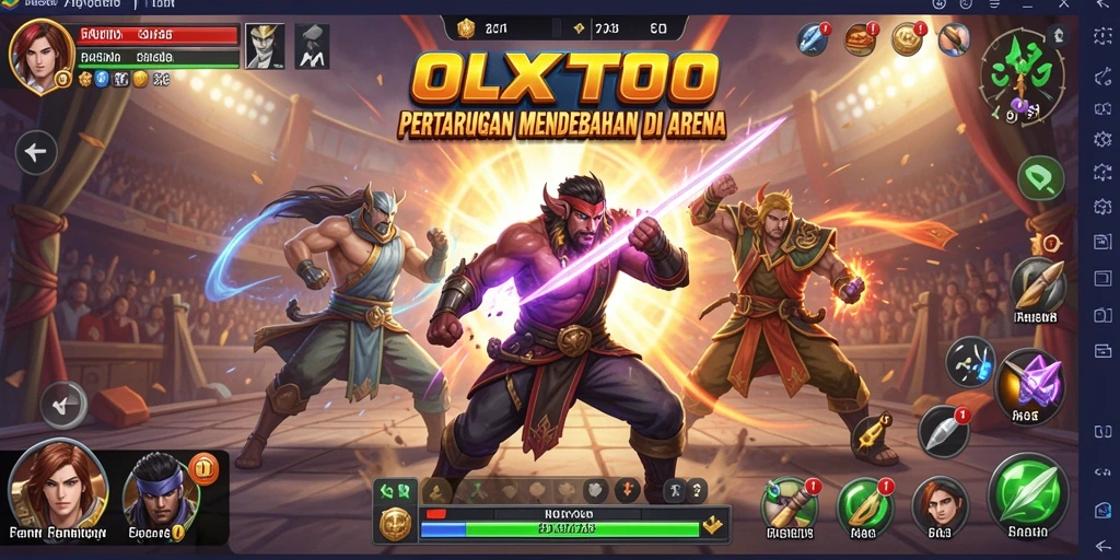 Gameplay OLXTOTO dengan aksi pertarungan seru dan karakter menarik.