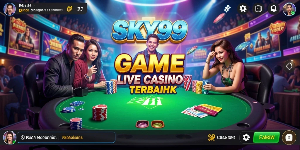 Tampilan menarik dari gameplay Live Casino di SKY99.