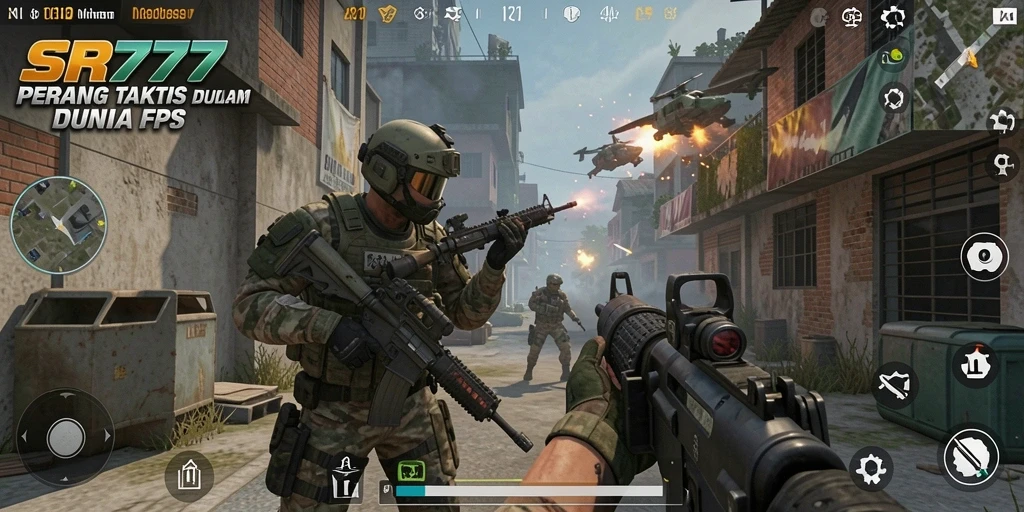 Screenshot menunjukkan aksi nyata dalam permainan FPS SR777 dengan grafis yang menakjubkan.