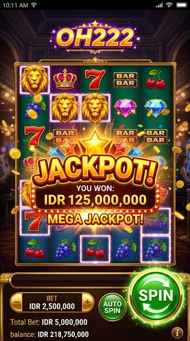 Menu navigasi sederhana di dalam aplikasi oh222 untuk kemudahan akses.